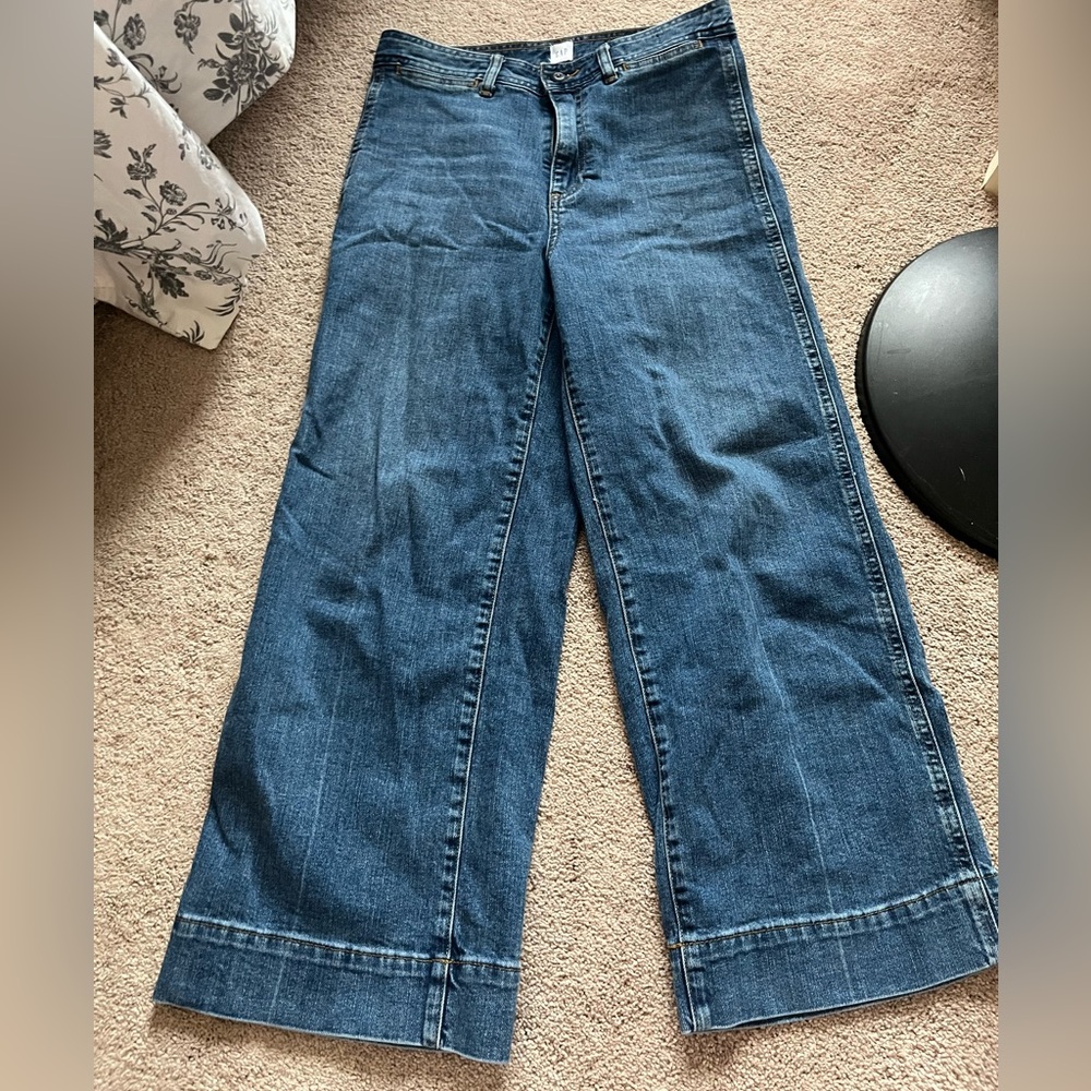 Gap jeans crop wide leg dark wash
